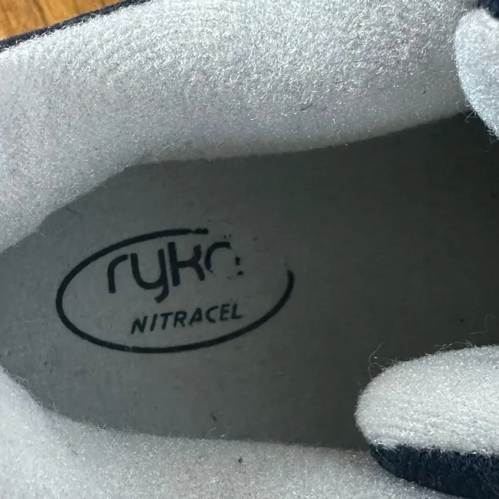 Ryka A212683 Women's Ghillie Navy White Nitracel Canvas Walking Shoes Size 8